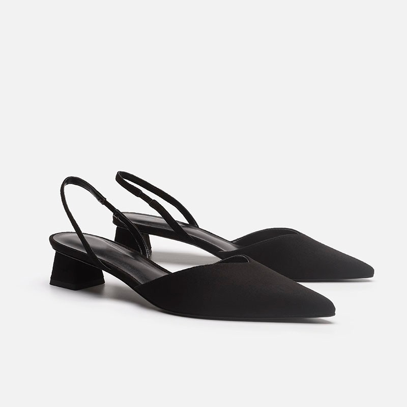 Giày cao gót big size 40 41 42 43 gót thấp 3cm