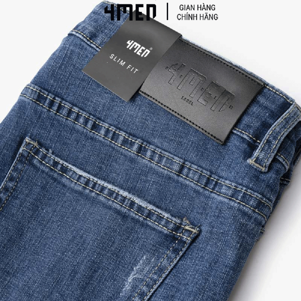 Quần Jeans Nam Slimfit Ripped 4MEN QJ055 form ôm vừa vặn, trẻ trung, co giãn tốt, vải mềm bền màu, túi sâu