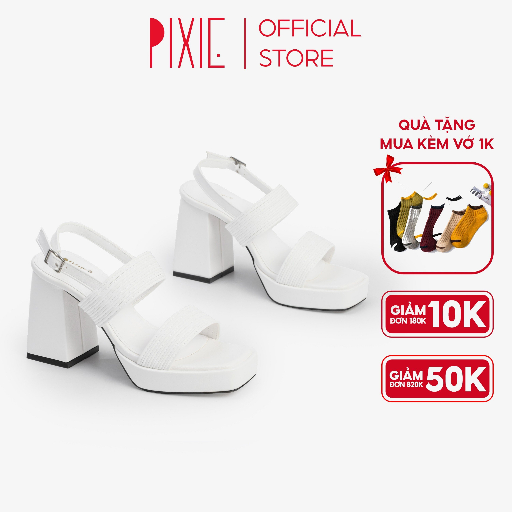 Giày Sandal Cao Gót Đúp 9cm Quai Chần Chỉ H102 Pixie