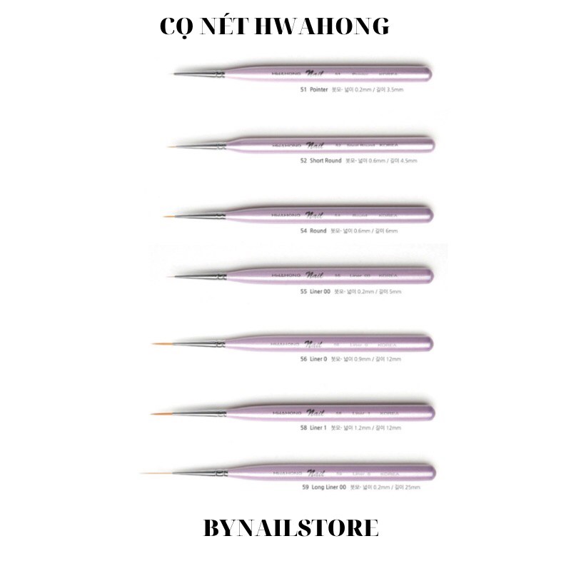 [Hwahong brush nails] Cọ nét vẽ nails Hwahong cao cấp Hàn Quốc (1pcs)