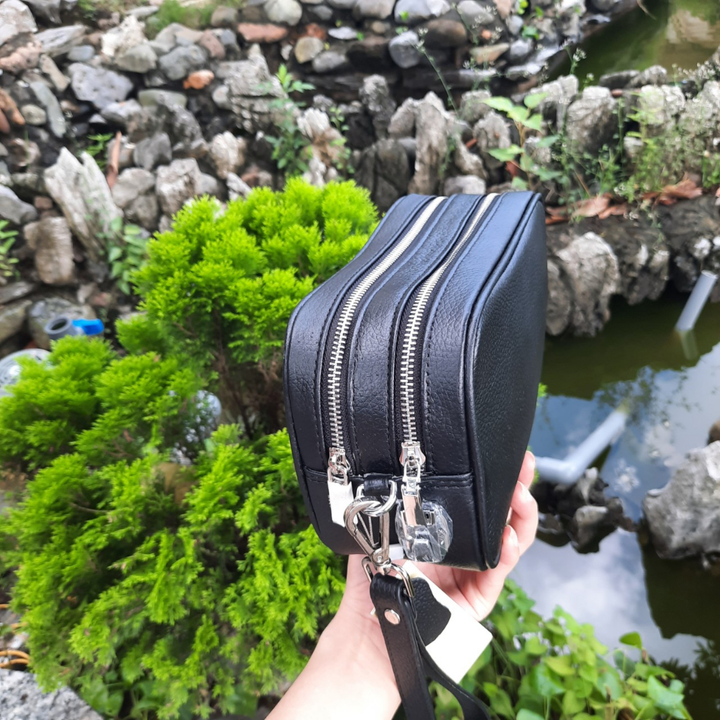 Clutch cầm tay nam da bò khóa số, Hàng hiệu VLuxury