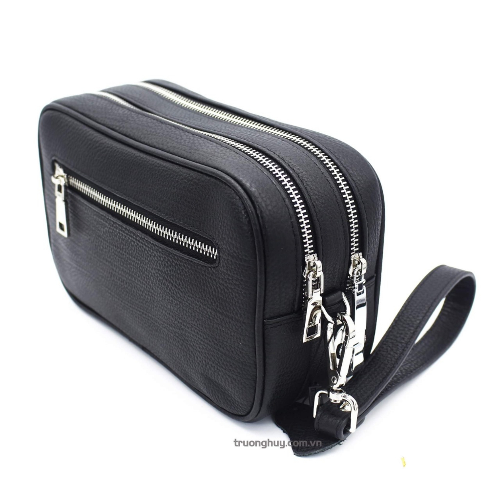 Clutch cầm tay nam da bò khóa số, Hàng hiệu VLuxury