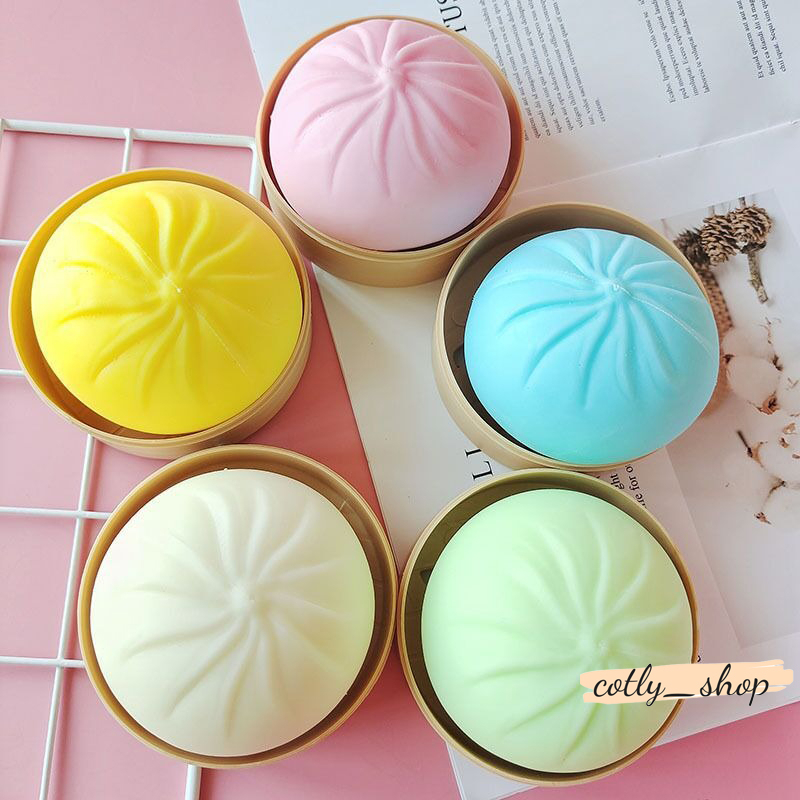 [CÓ HỘP] Squishy mochi bánh bao đồ chơi dẻo giảm stress bóp tay silicon slime slam giảm căng thẳng