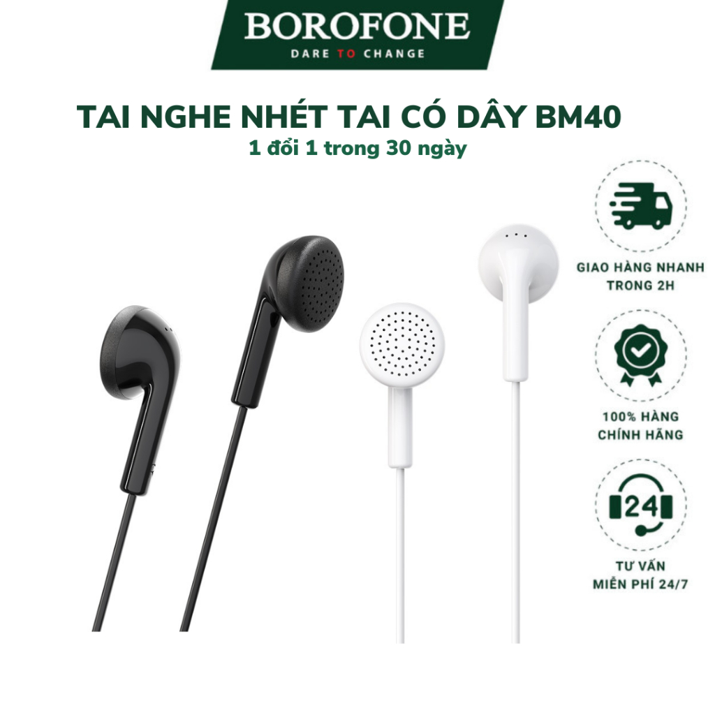 Tai nghe có dây nhét tai BOROFONE BM40 Sage - AK Mobile