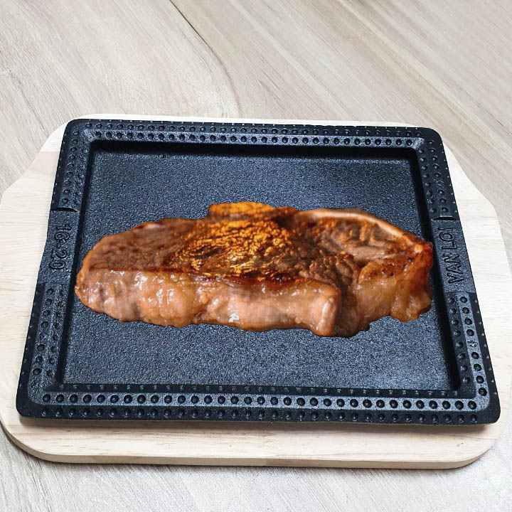 Khay nướng BBQ vuông bằng gang chống dính dùng được bếp từ Dragon (16x20cm)(18x24cm)