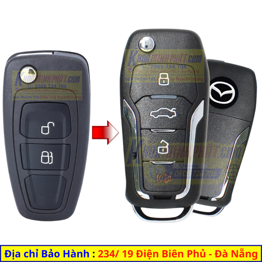 Chìa khoá remote xe Mazda BT50 mẫu V12