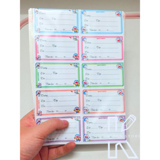 Xấp 50 nhãn vở decal có keo 10 ô - vpp happy kids