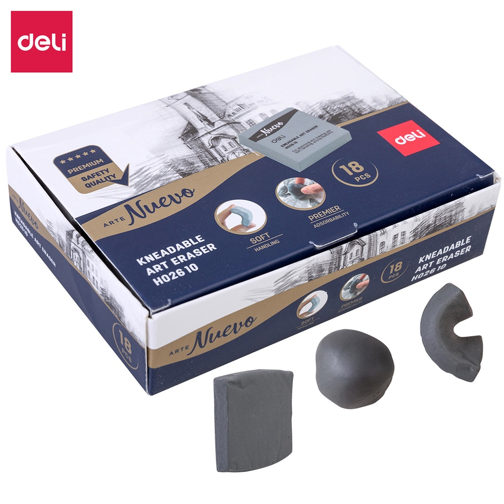 Gôm Tẩy Đất Sét Mỹ Thuật Cao Cấp Deli - Phù Hợp Với Họa Sĩ Vẽ Chì Phác Thảo Có Thể Nhào Nặn Không Vụn Tẩy