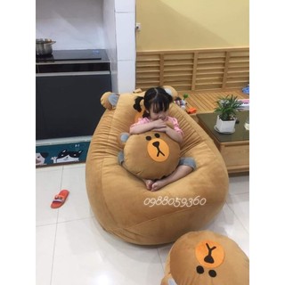Ghế lười hạt xốp chất vải nhung đã đổ xốp cho bé