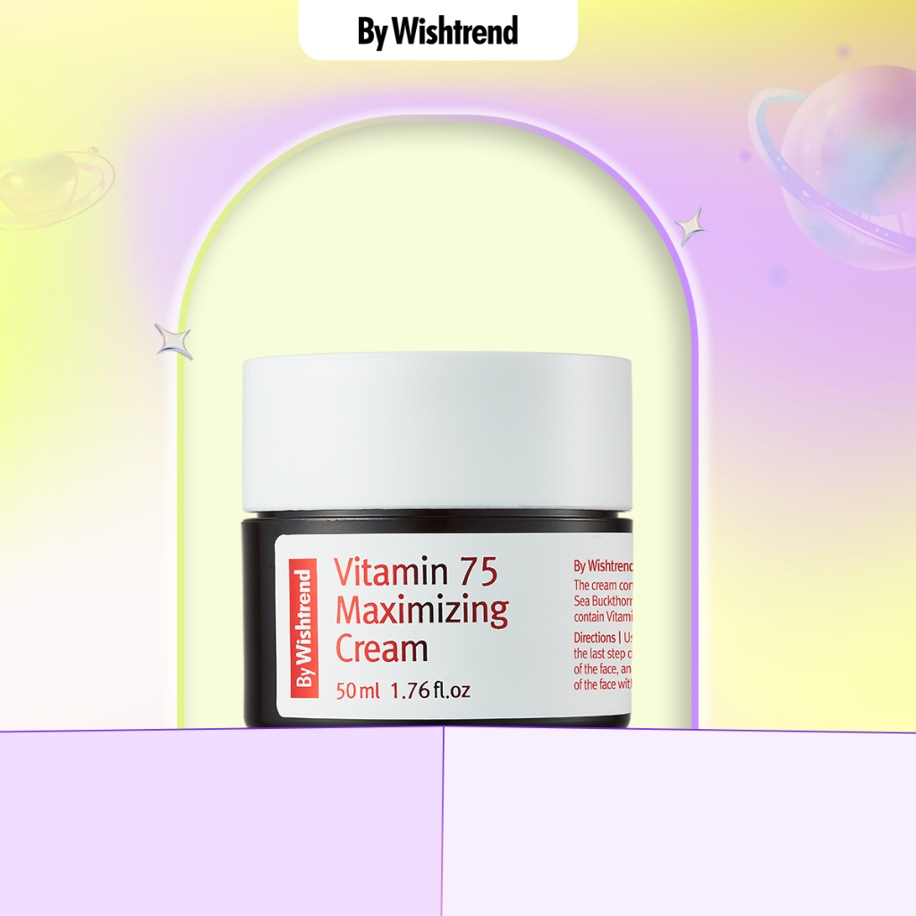 Combo By Wishtrend kem dưỡng Vitamin 75 Maximizing Cream 50ml+Nước hoa hồng Mandelic Acid 5% Skin Prep Water 120ml