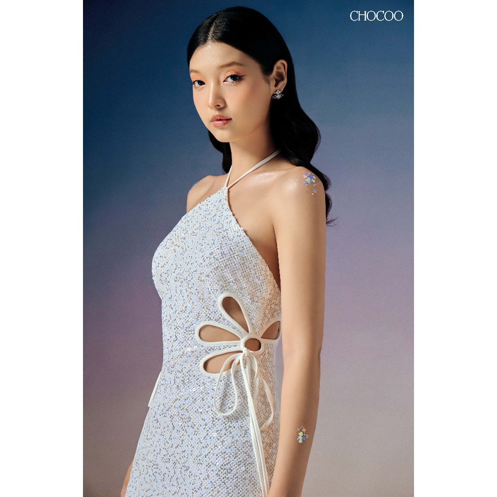 Đầm Parisa Bling Dress Chocoo Thiết Kế Chất Liệu Cườm Lười Kim Sa Cao Cấp