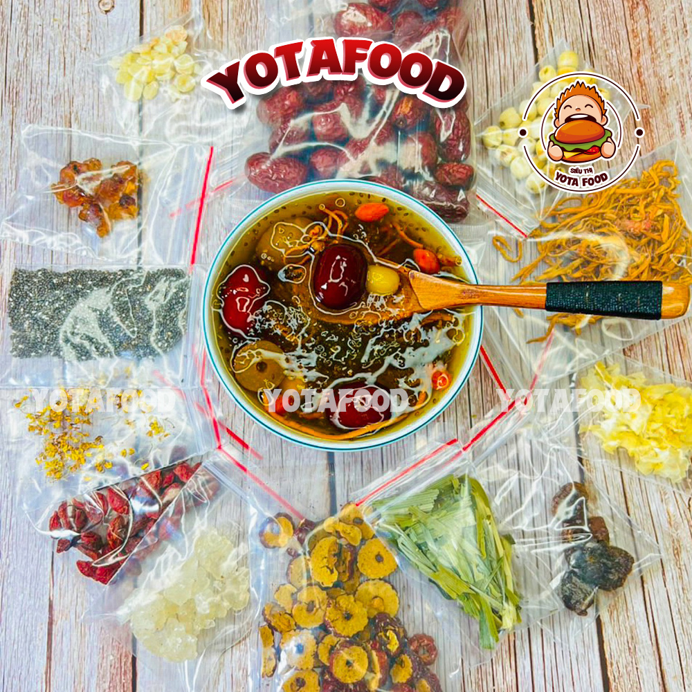 500Gr Set Chè Dưỡng Nhan Tuyết Yến 14 Vị tốt cho người ăn kiêng, giảm cân từ Yotafood | Set Nguyên Liệu Nấu 20 - 30 Chén