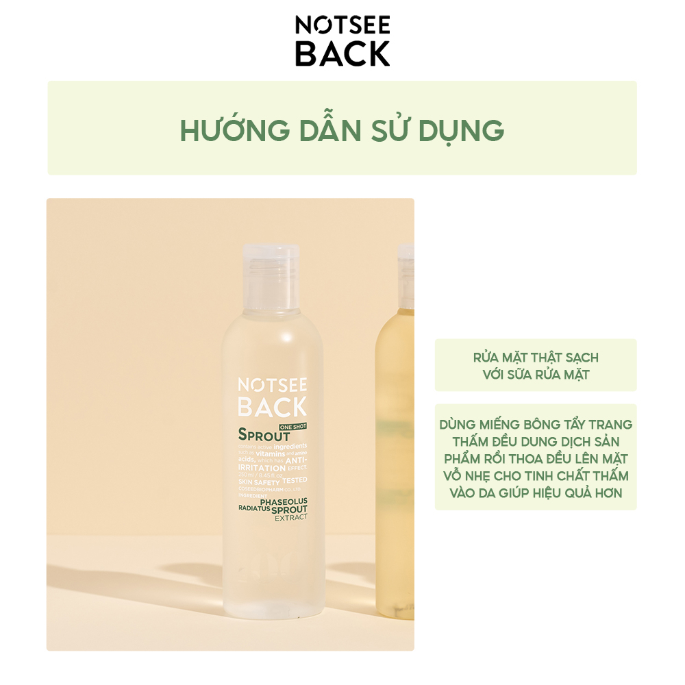 Nước hoa hồng mầm đậu xanh NOT SEE BACK ONE SHOT SPROUT 250ml