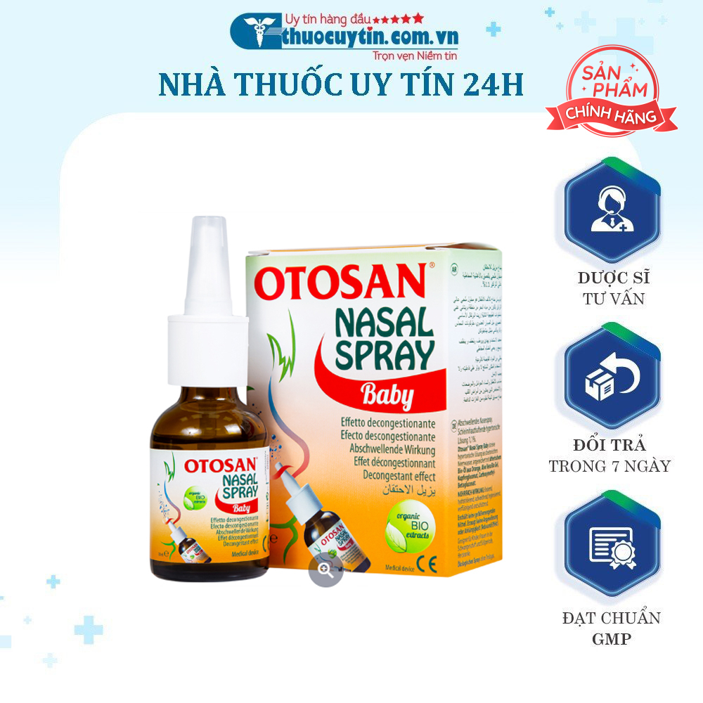 Otosan Nasal Spray Baby Giúp Bé Hết Viêm Xoang,Khô Mũi Do Vi Khuẩn,Vi Rút.Chai 30ml.Ý
