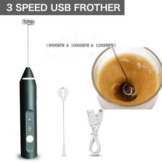 Máy đánh trứng mini, máy khuấy cà phê, dụng cụ tạo bọt cầm tay 3 tốc độ, pin sạc tiện lợi