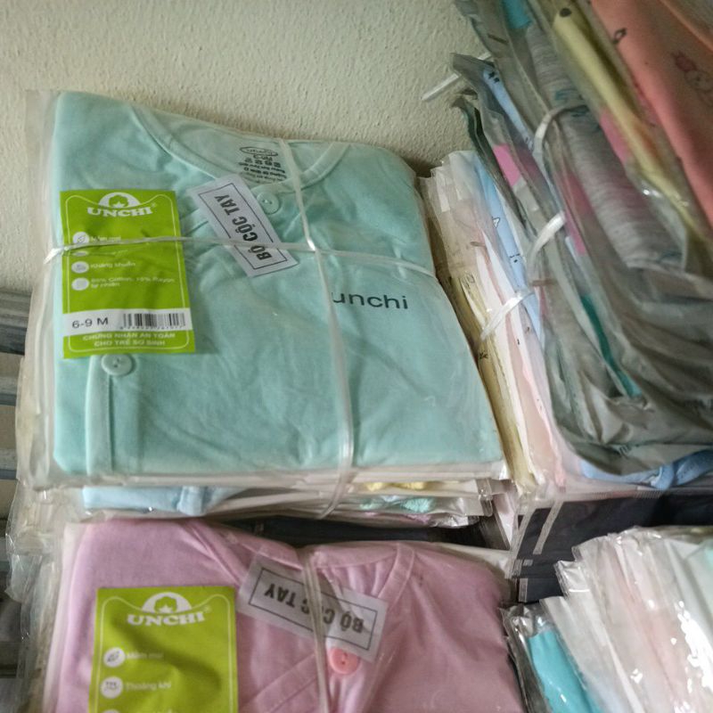 Bộ cộc tay cotton khuy lệch Unchi (đủ size)