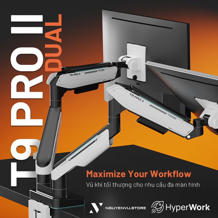 Giá đỡ màn hình Human Motion T9 Pro II Dual - Hàng Chính Hãng