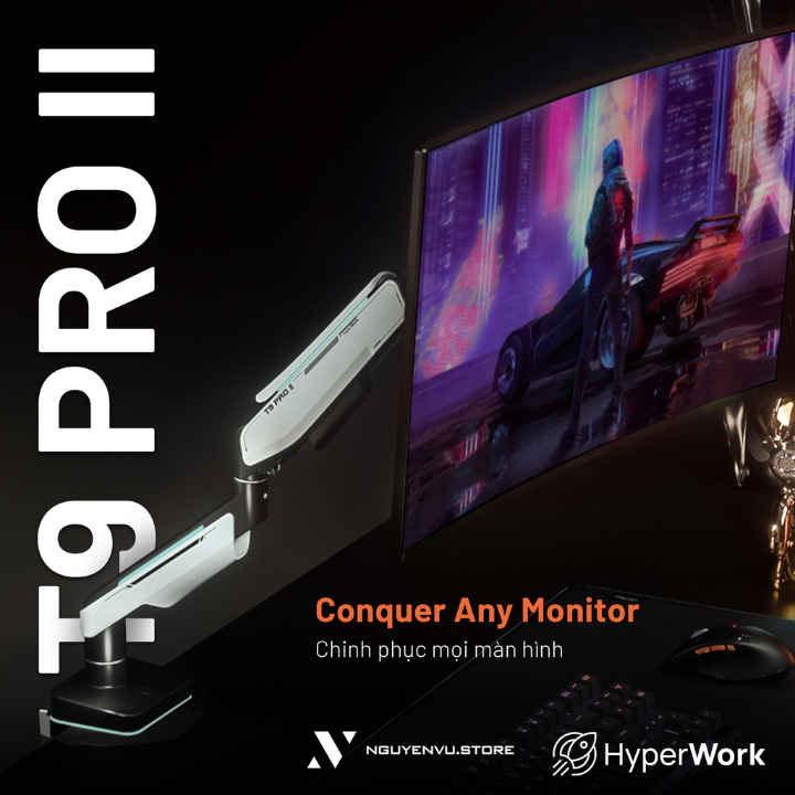 Giá đỡ màn hình Human Motion T9 Pro II - Hàng Chính Hãng