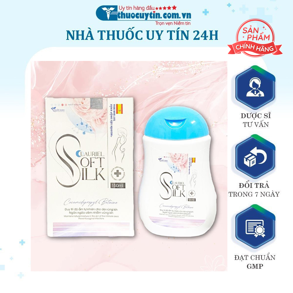 Dung dịch vệ sinh phụ nữ Lauriel Soft Silk giúp làm sạch, khử mùi, ngăn ngừa các bệnh viêm nhiễm Nhất Anh