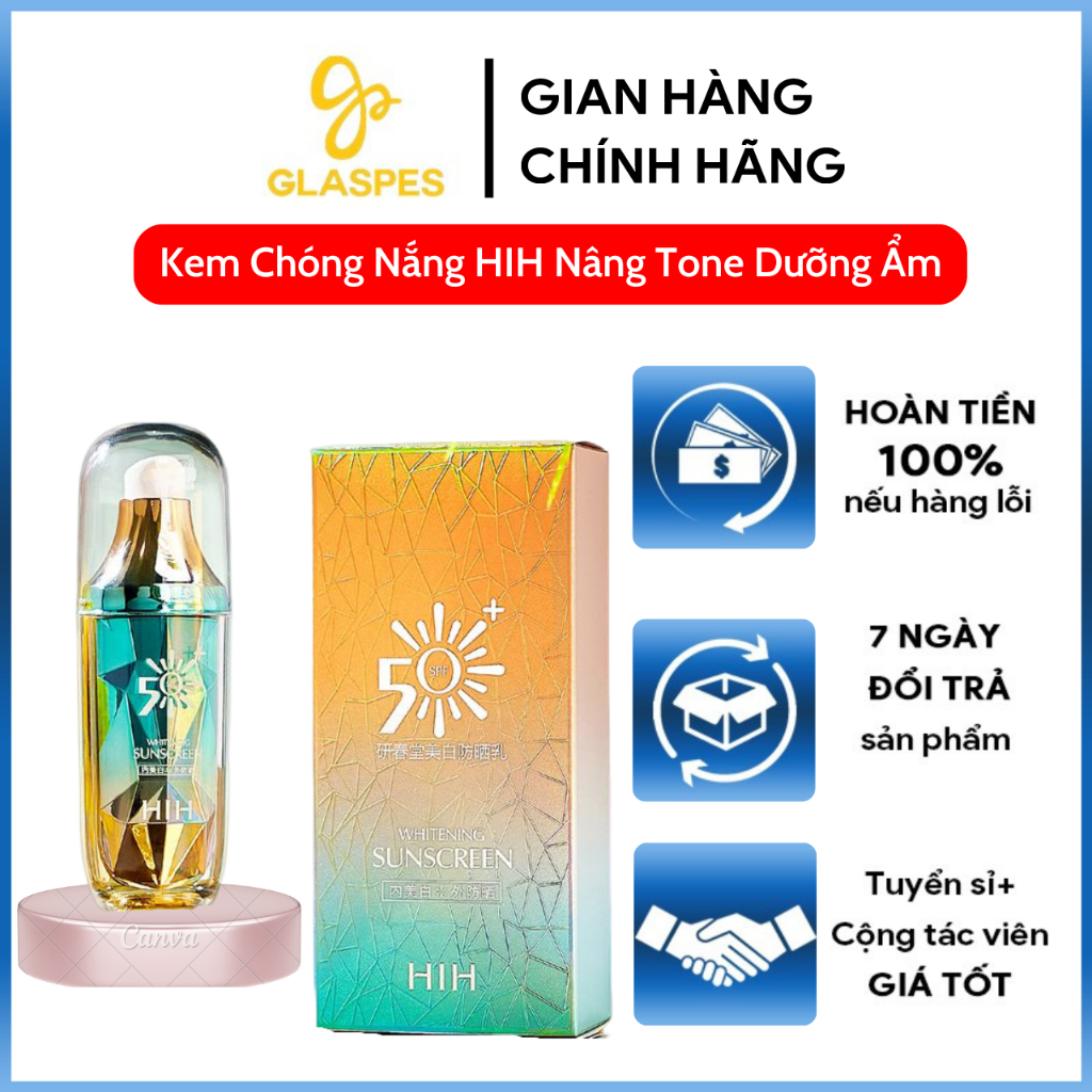 Kem Chống Nắng HIH SPF50+ | PA++++ Nâng Tone Tự Nhiên, Dưỡng Ẩm , Làm Trắng Sáng Da