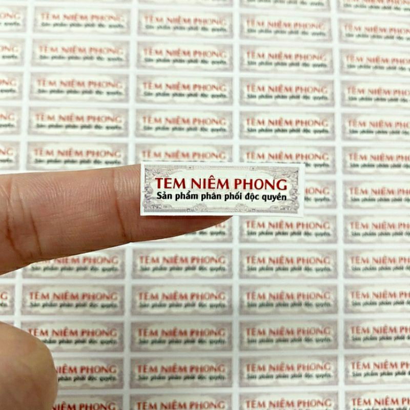 Tem niêm phong decal vỡ 1x3 cm