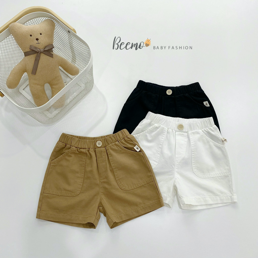 Quần short kaki Beemo 3 màu đen / nâu / trắng size 80 -130