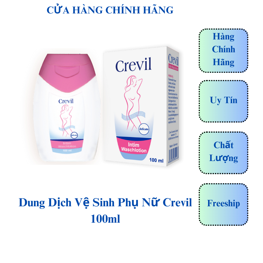 Dung Dịch Vệ Sinh Phụ Nữ Cao Cấp Crevil (100ml-300ml) CREVIL INTIM WASCHLOTION, Nhập Khẩu Đức