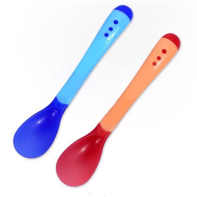 Thìa Silicon Báo Nóng, Muỗng Silicon Mềm Cho Bé Ăn Dặm Giúp Bé Ăn Ngoan, Ngon Miệng CSSX VINH BAN