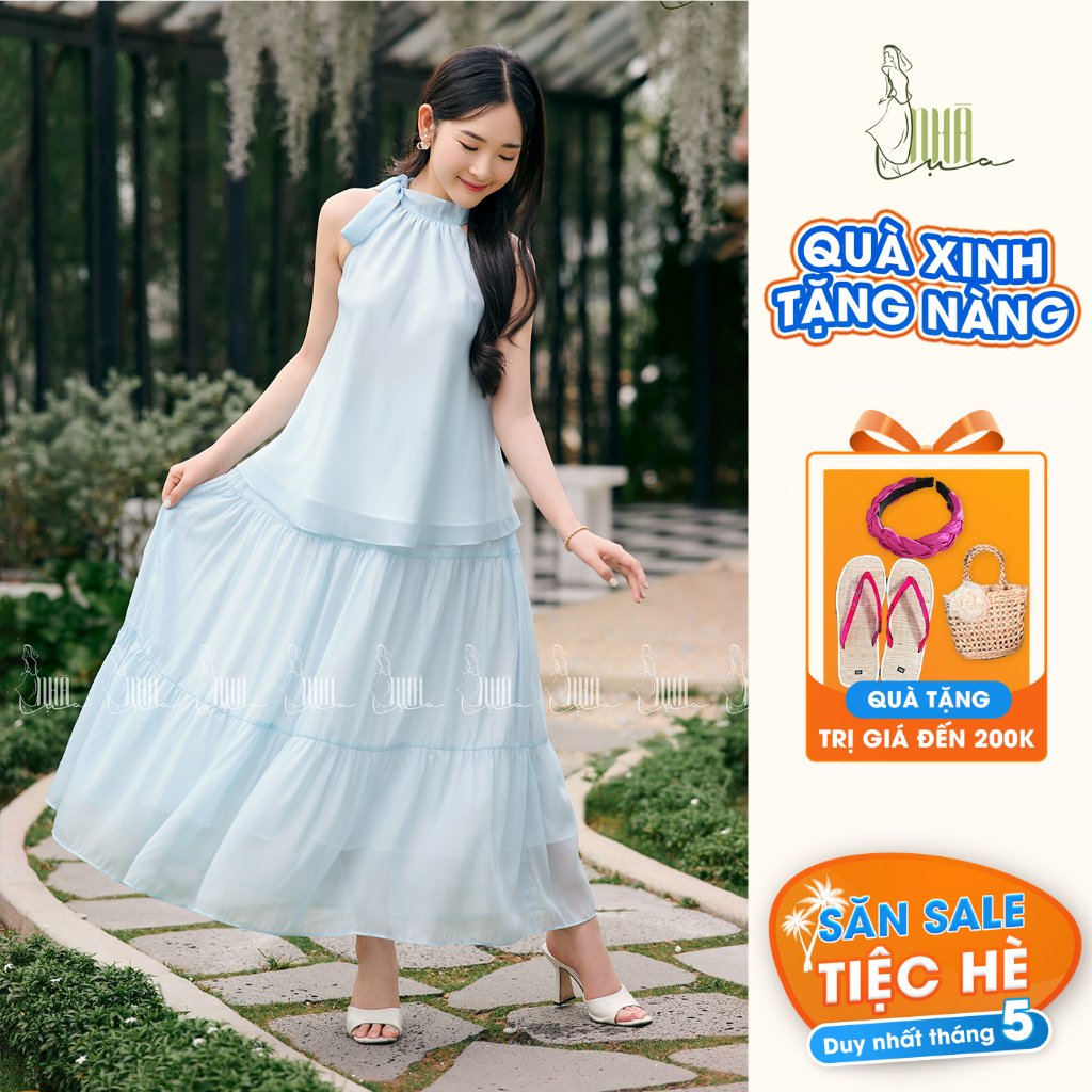 Set chân váy dài xếp ly Hạ Miên mùa hè đi du lịch - Set đồ đôi mẹ và bé gái kiểu dáng nàng thơ chân váy NHÀ LỤA Se009