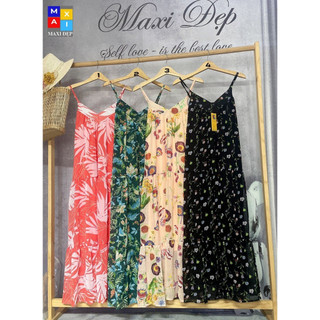 Đầm 2 Dây Maxi Đẹp Dáng Suông Cao Cấp, Maxi Bồng Bềnh Siêu Dễ Thương Có 4 Màu Đến 80Kg