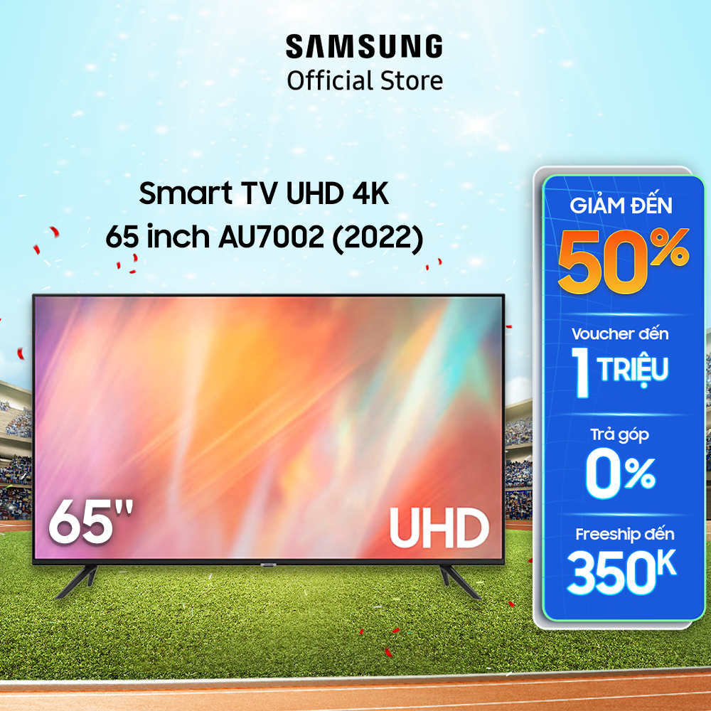 [Mã ELRE3T5 giảm 15% đơn 10TR] Smart Tivi Samsung 4K UHD 65 Inch UA65AU7002KXXV - Miễn phí lắp đặt