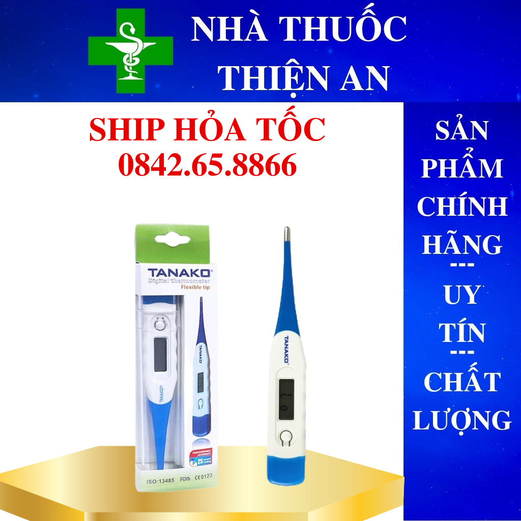 Nhiệt kế điện tử TANAKO đo nhiệt độ cơ thể ở miệng, nách, hậu môn cảnh báo sốt cao TANAPHAR