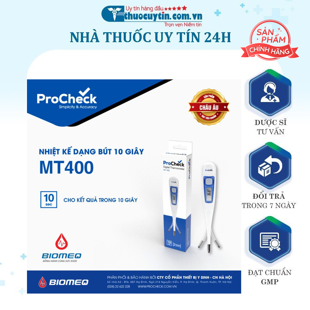 Nhiệt kế điện tử dạng bút Procheck MT400 đầu dò dẻo chống thấm nước, đo nhanh chính xác trong 10s