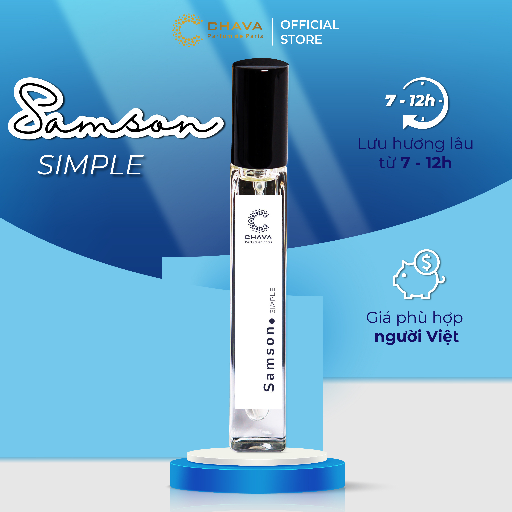 Nước Hoa Unisex - Nước Hoa CHAVA SAMSON Simple 10ml Chính Hãng - Theo Tiêu Chuẩn Pháp