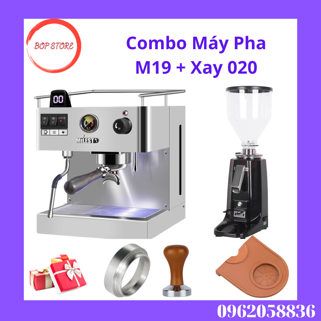 Combo Máy Pha Cafe Milesto M19 + Xay 020