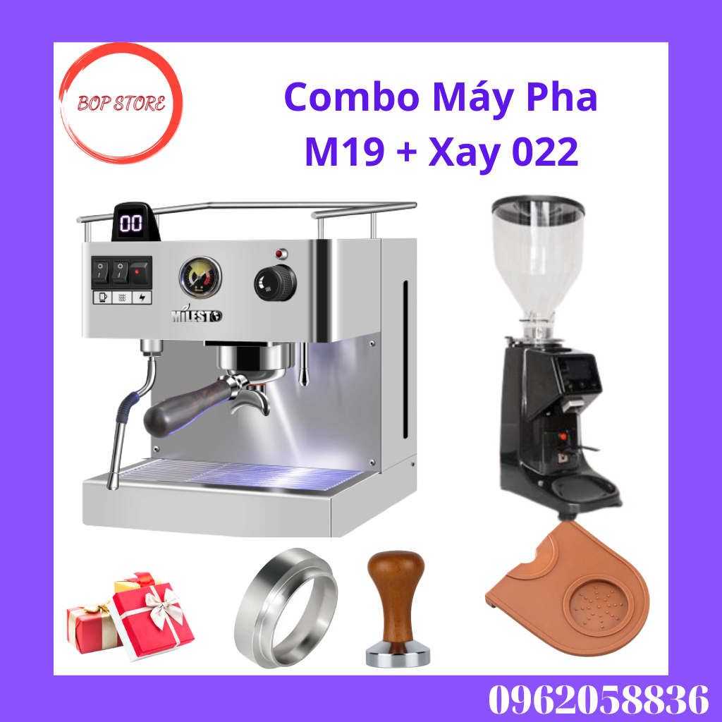 Combo Máy Pha Cafe Milesto M19 + Xay 022