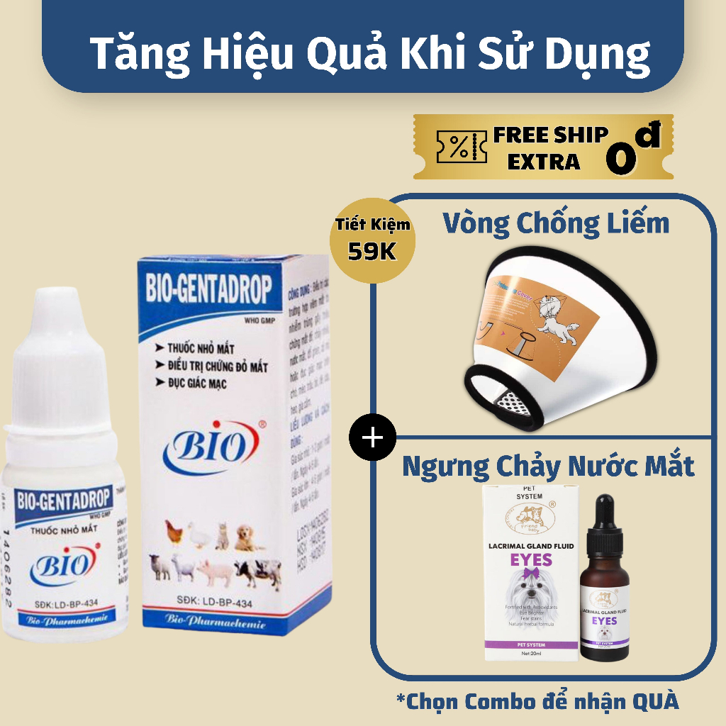 Nước Nhỏ Mắt Không Khô Mắt Dành Cho Chó Mèo TD Bio GentaDrop