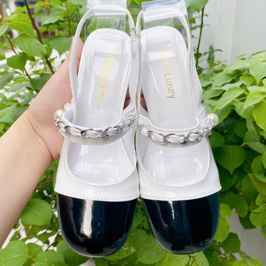 Giày nữ mũi bầu gót vuông 6 phân