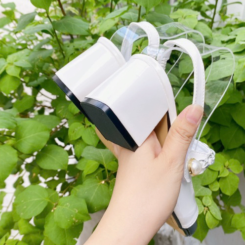 Giày nữ mũi bầu gót vuông 6 phân