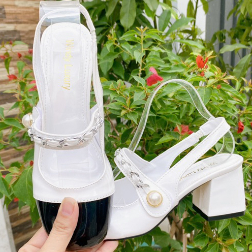 Giày nữ mũi bầu gót vuông 6 phân