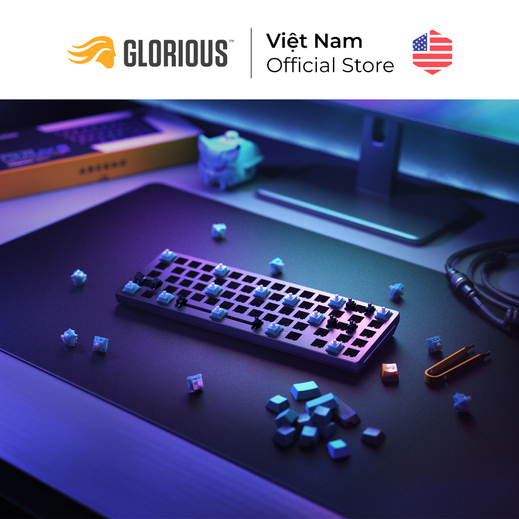 KIT Bàn phím cơ custom Glorious GMMK 2 RGB 65% - Hàng Chính Hãng