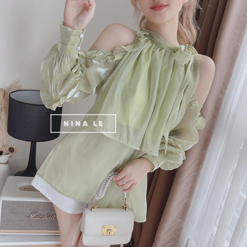Áo Sơ Mi Nữ Thiết Kế Tiểu Thư Hở Vai_2316