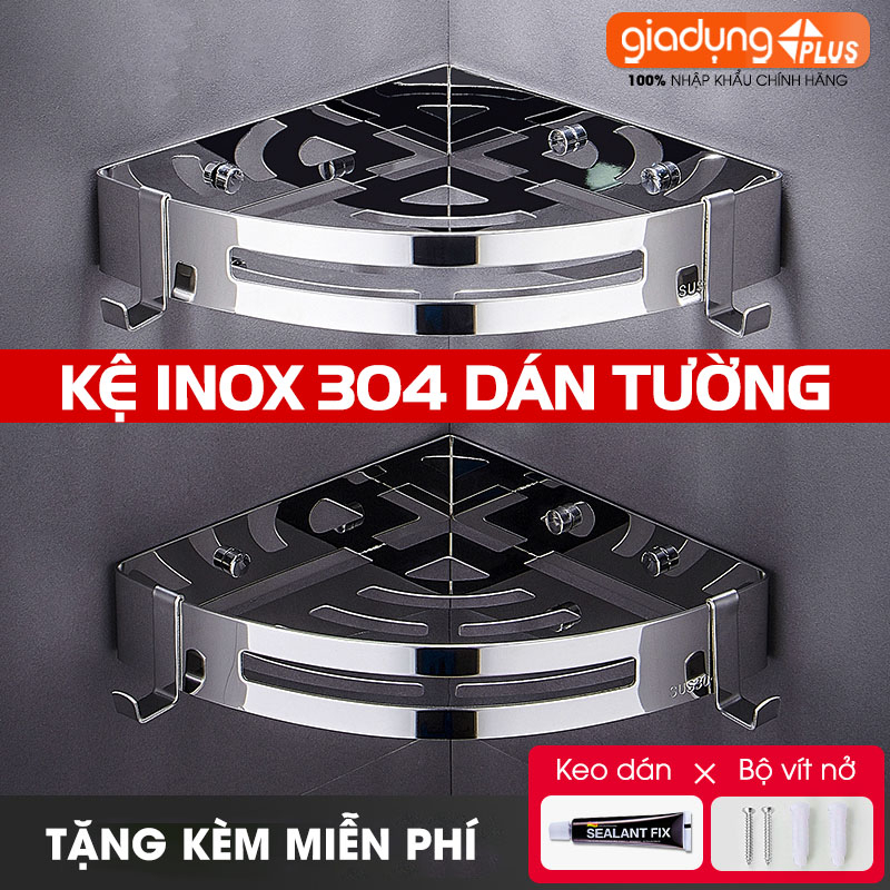 Kệ góc nhà tắm dán tường inox 304 cao cấp chống gỉ, chịu lực tốt - kệ phòng tắm đa năng tam giác LAZYDO (LZ-0703) | BigBuy360 - bigbuy360.vn