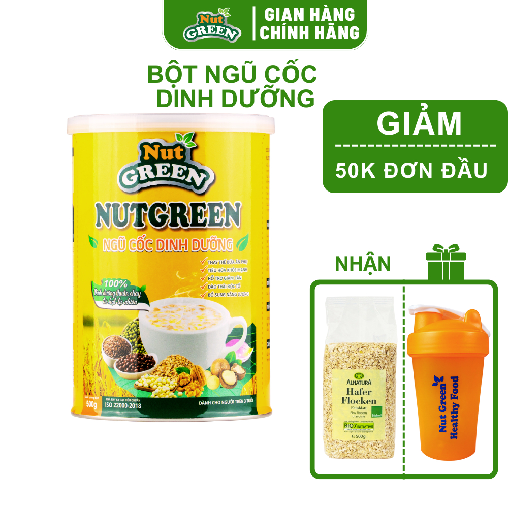 Bột Ngũ Cốc Lợi Sữa Nutgreen Food Mix 30 Loại Hạt Cao Cấp, Siêu Hạt Tốt Cho Mẹ Bầu Bổ Sung Dinh Dưỡng Lon 500G