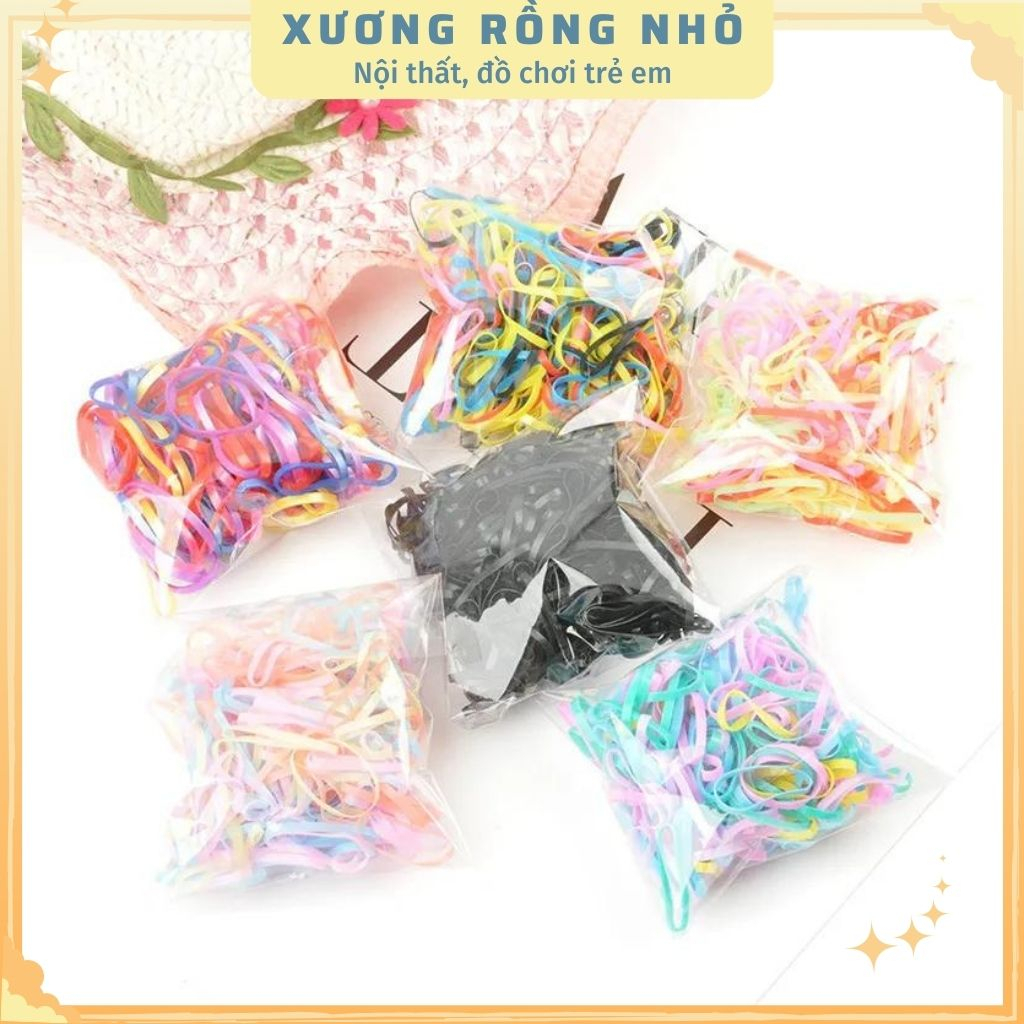 Túi 50g thun cột tóc, chun buộc tóc nhiều màu siêu dai