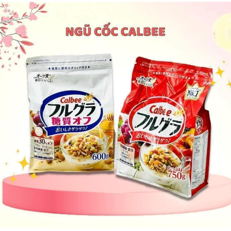 Ngũ cốc Trái Cây Calbee Nhật Màu trắng 600g, Màu đỏ 750g (Date T11/2023)
