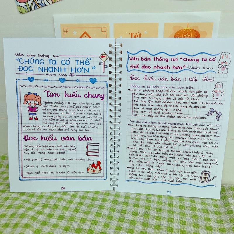 Sổ tay takenote Văn 7 đủ 3 chương trình mới nhất lò xo TẶNG STICKER CUTE VÀ NHÃN VỞ