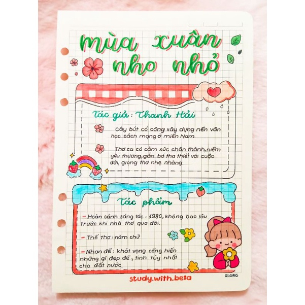 SỔ giấy lò xo trang trí sticker VĂN 9 TẶNG KÈM STICKER VÀ NHÃN VỞ