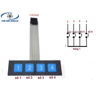 Bàn Phím Ma Trận Mềm 1x4 Keypad