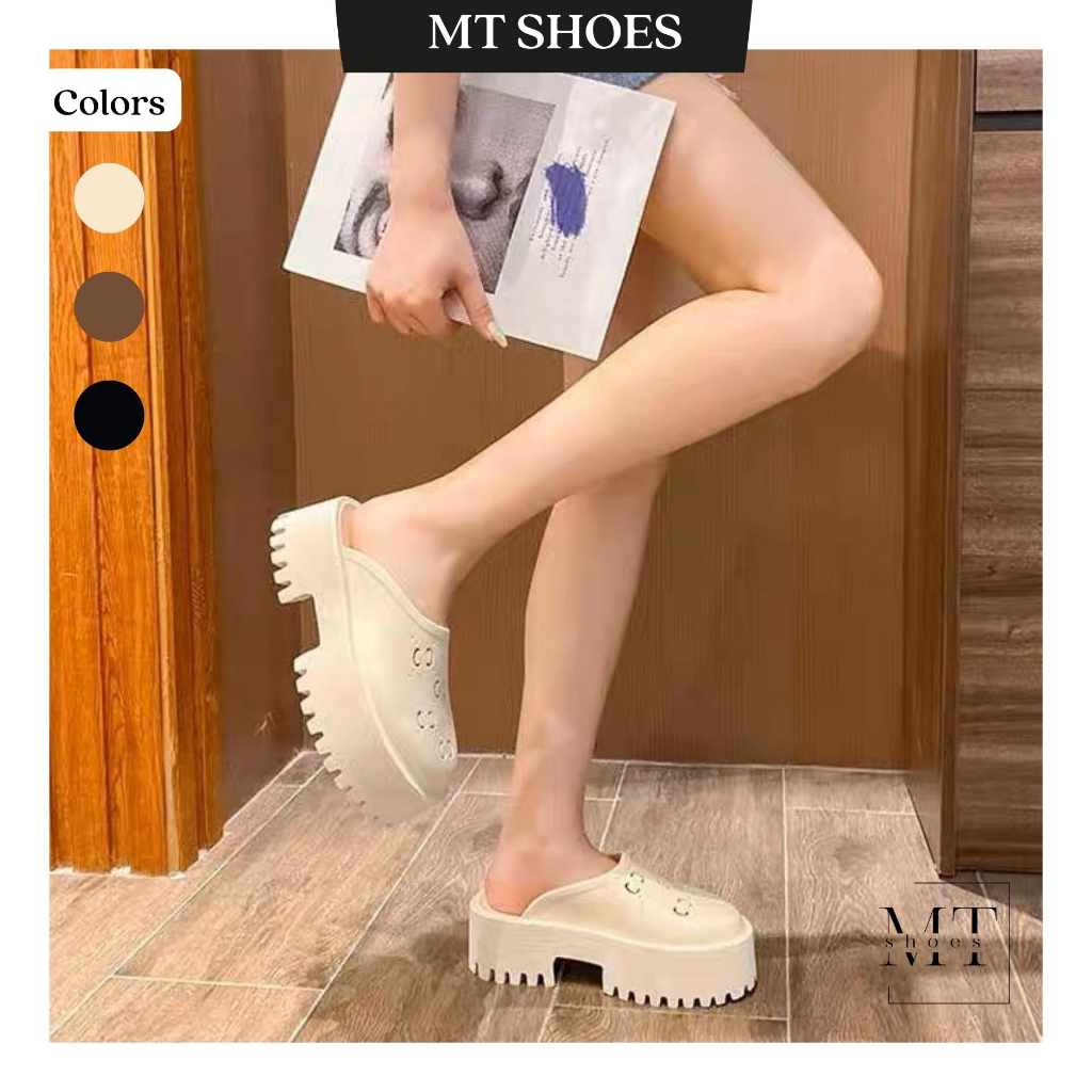 Dép sục CG chất nhựa đúc cao 5P mềm nhẹ kiểu dáng Hot Trend siêu bền dành cho nữ kèm ảnh thật giày sục nhựa
